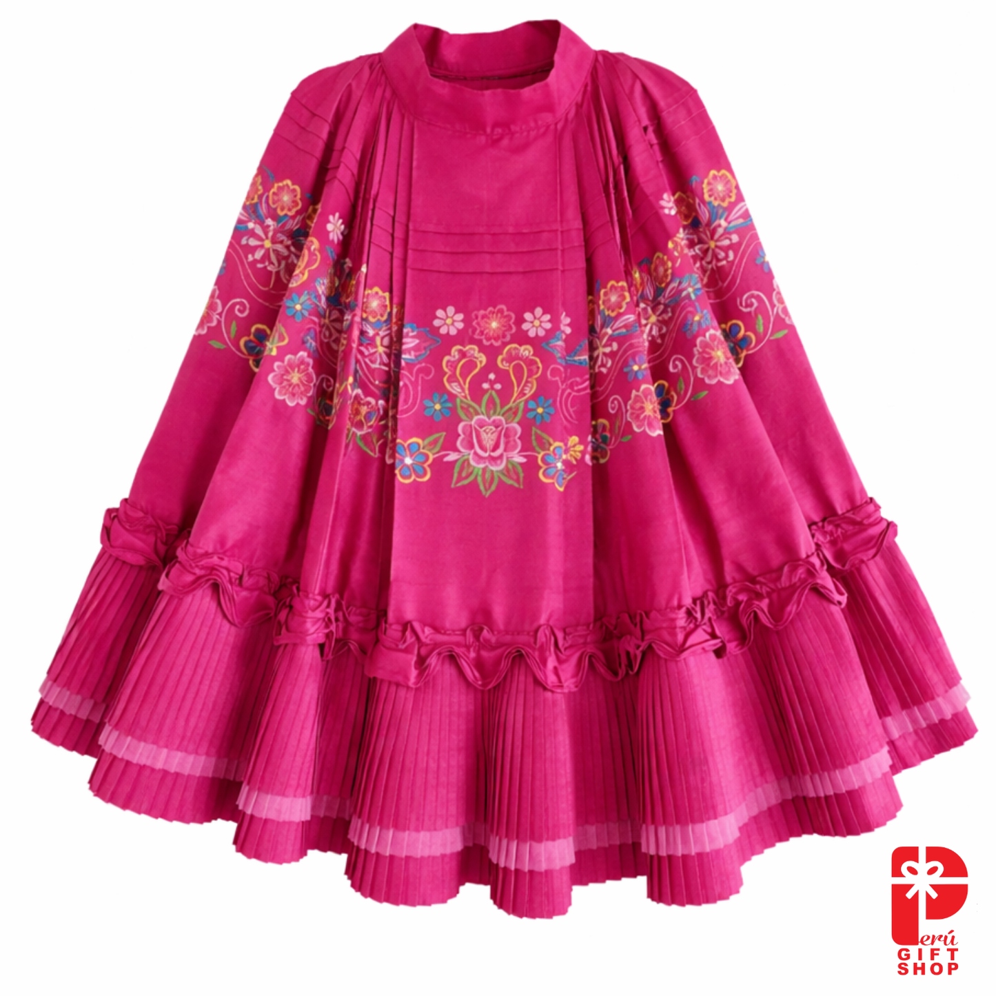 5-Piece Marinera Andean Inspired Heritage Dress – Hand-Embroidered - Colonial Elegance