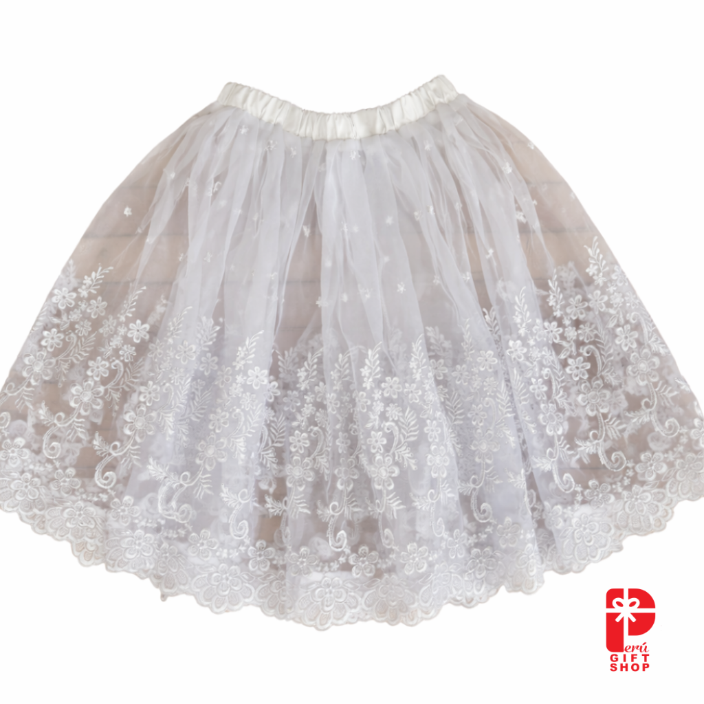 4 Piece - Marinera Norteña Heritage Dress – Turquoise Embroidered Lace Elegance Edition