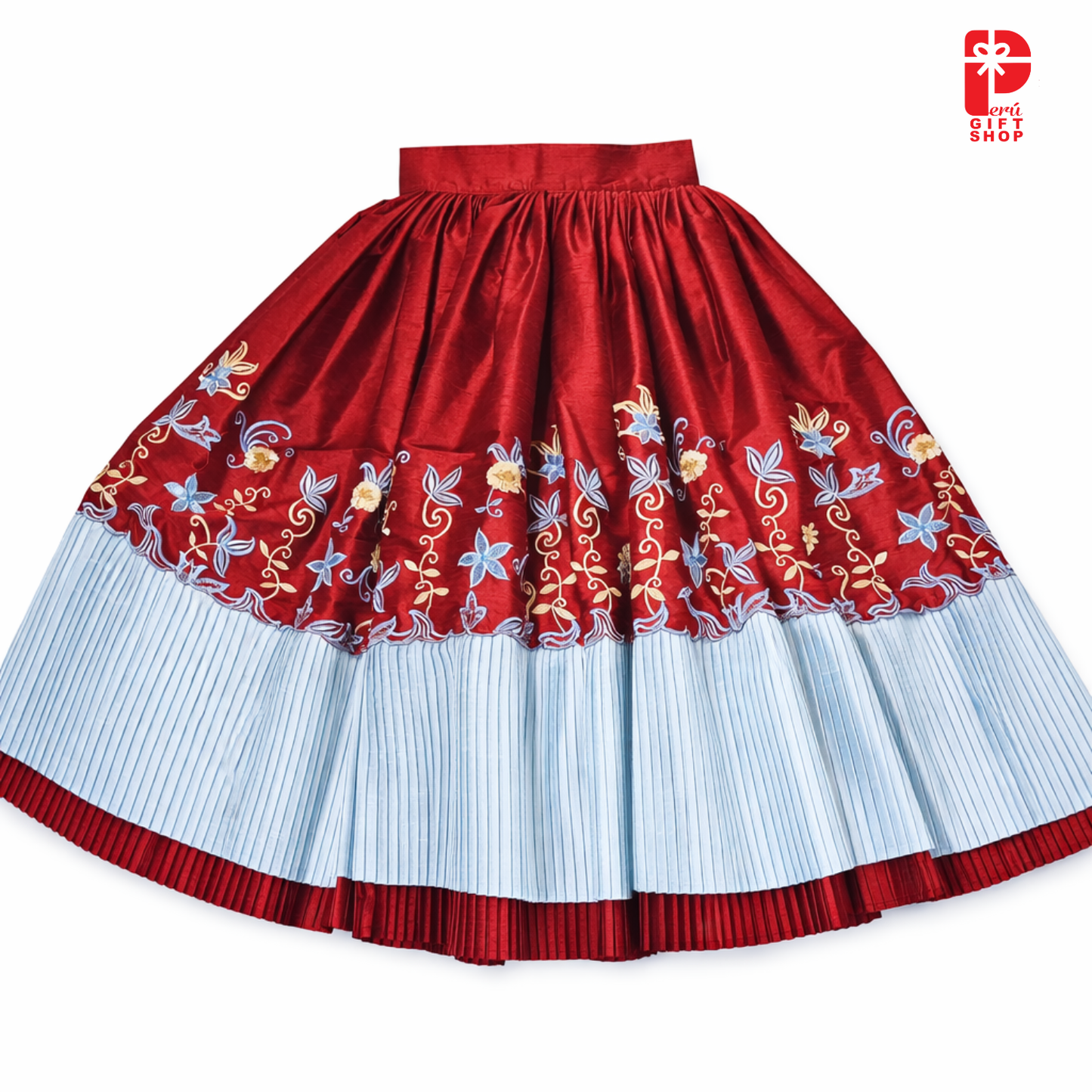 2 Piece Marinera Norteña Heritage Dress – Granate Imperial Embroidered Edition