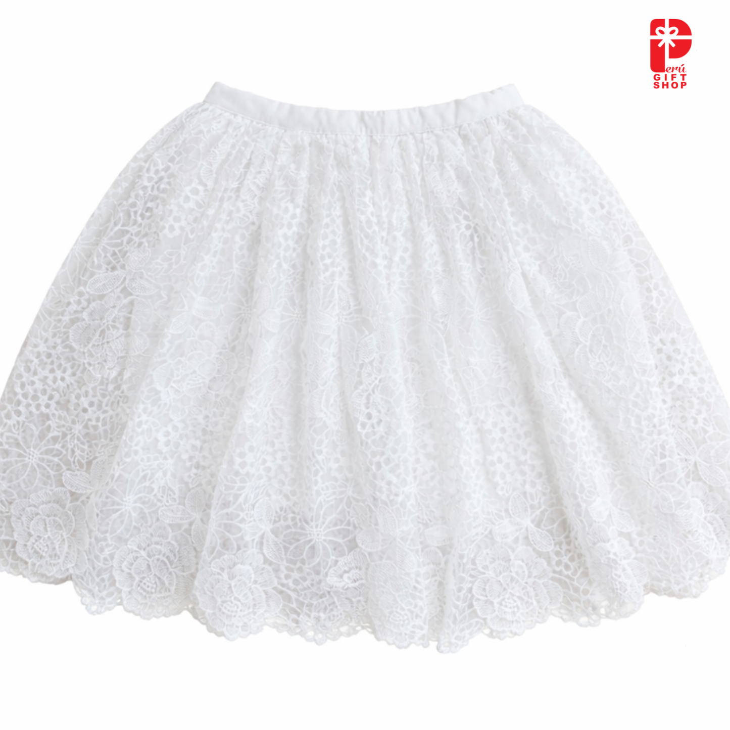 4 Piece Marinera Norteña Heritage Dress - White Bridal Imperial Lace Edition