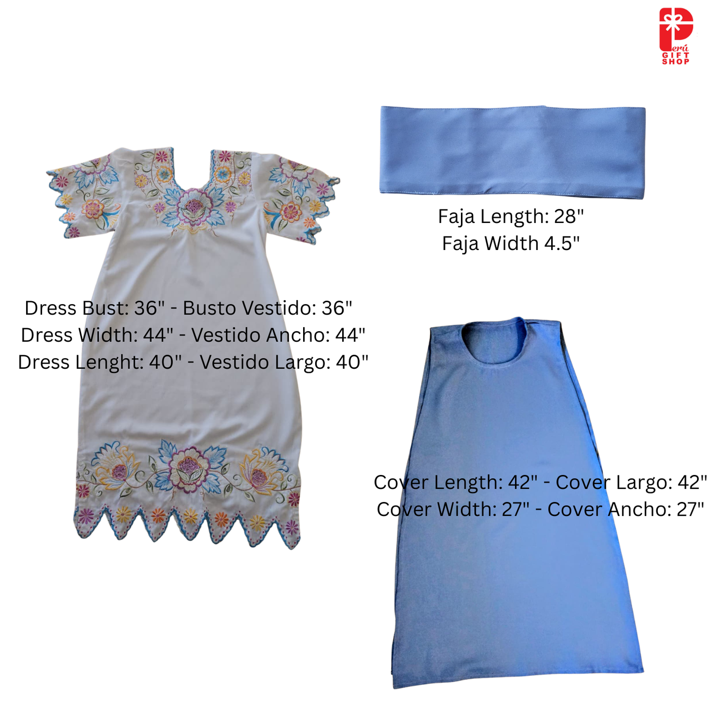 Marinera Norteña Heritage Dress – Anaco de Colán Light Blue Edition