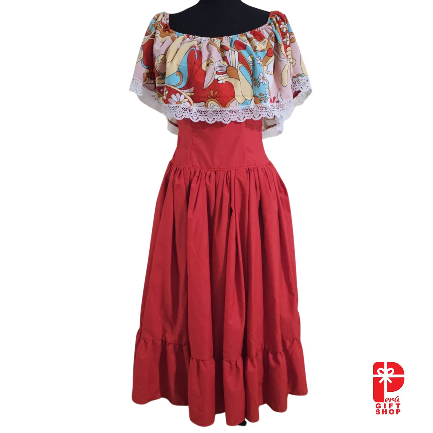 Zamacueca Heritage Dress – Red Salón Criollo