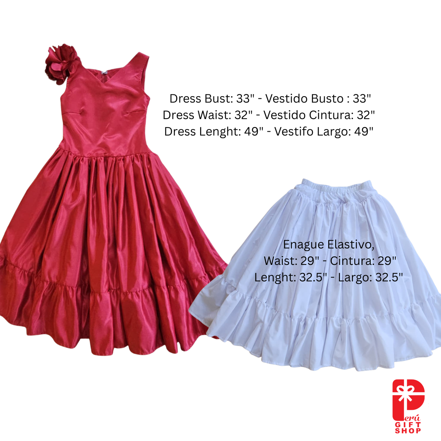 Festejo Heritage Dress – Red Coastal Elegance