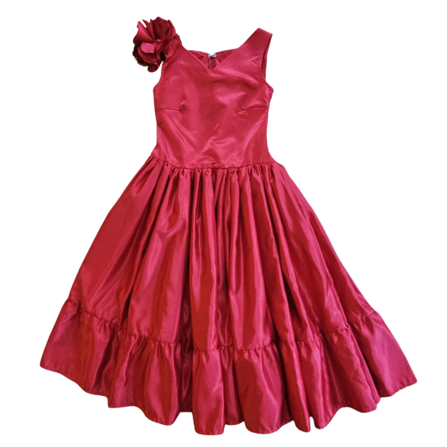 Festejo Heritage Dress – Red Coastal Elegance