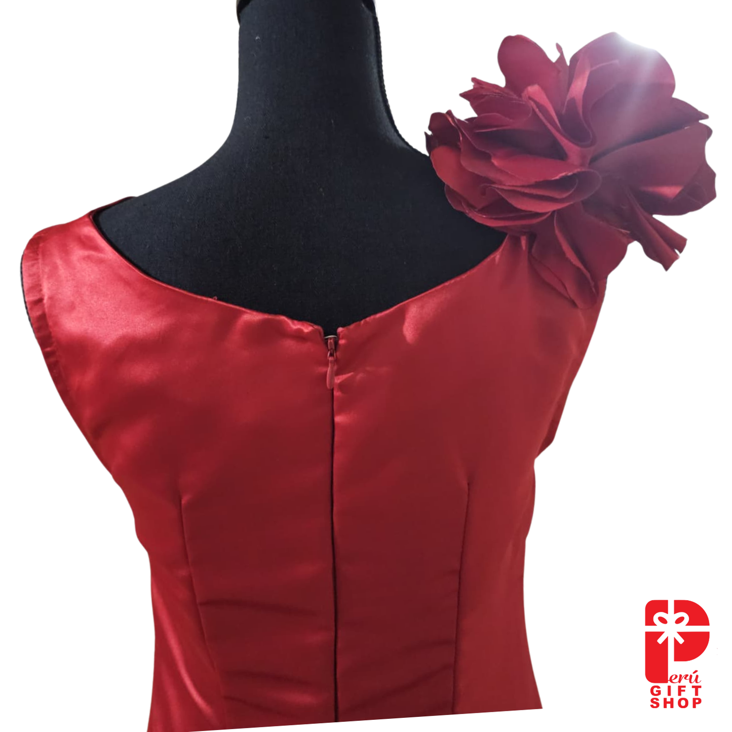 Festejo Heritage Dress – Red Coastal Elegance