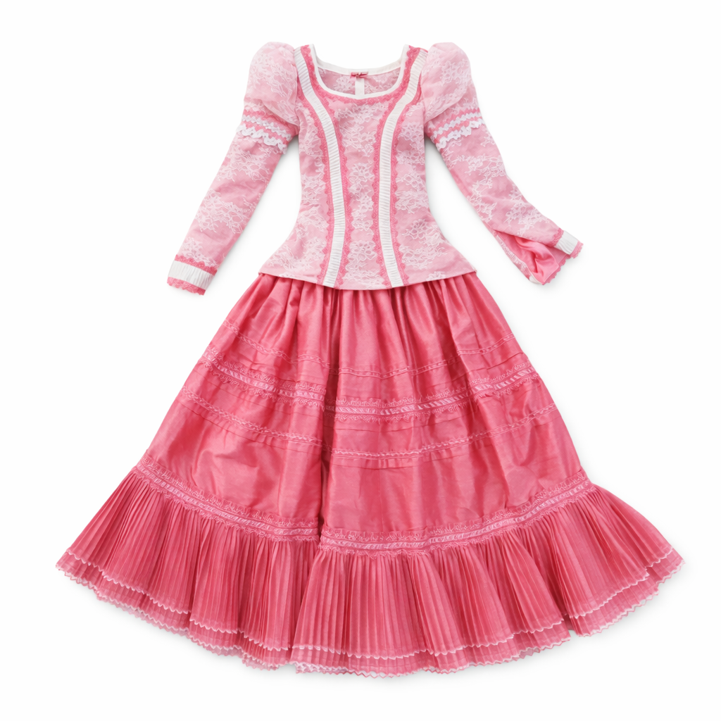 7 Piece Marinera Norteña Heritage Dress – Rosa Imperial Stylized Edition