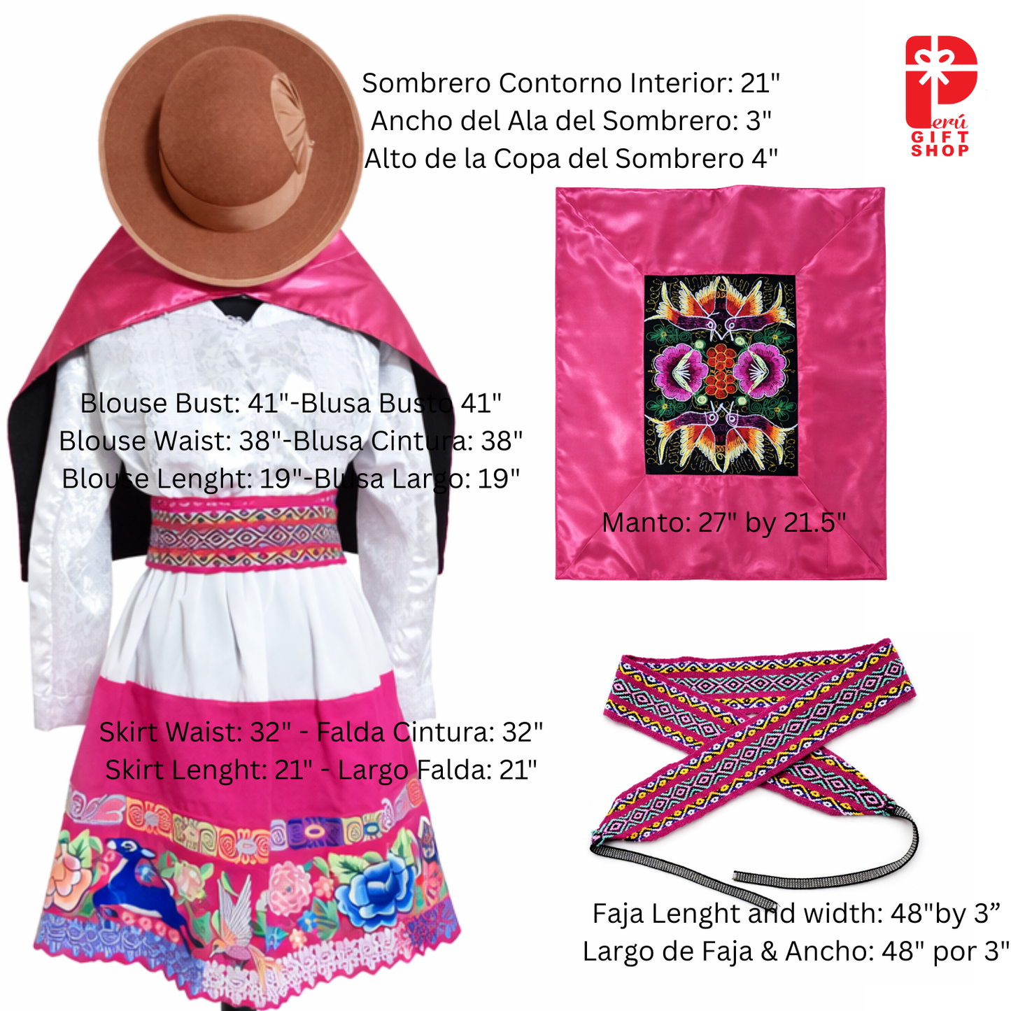 5 Piece Huaylarsh Heritage Dress – Andean Festive Edition