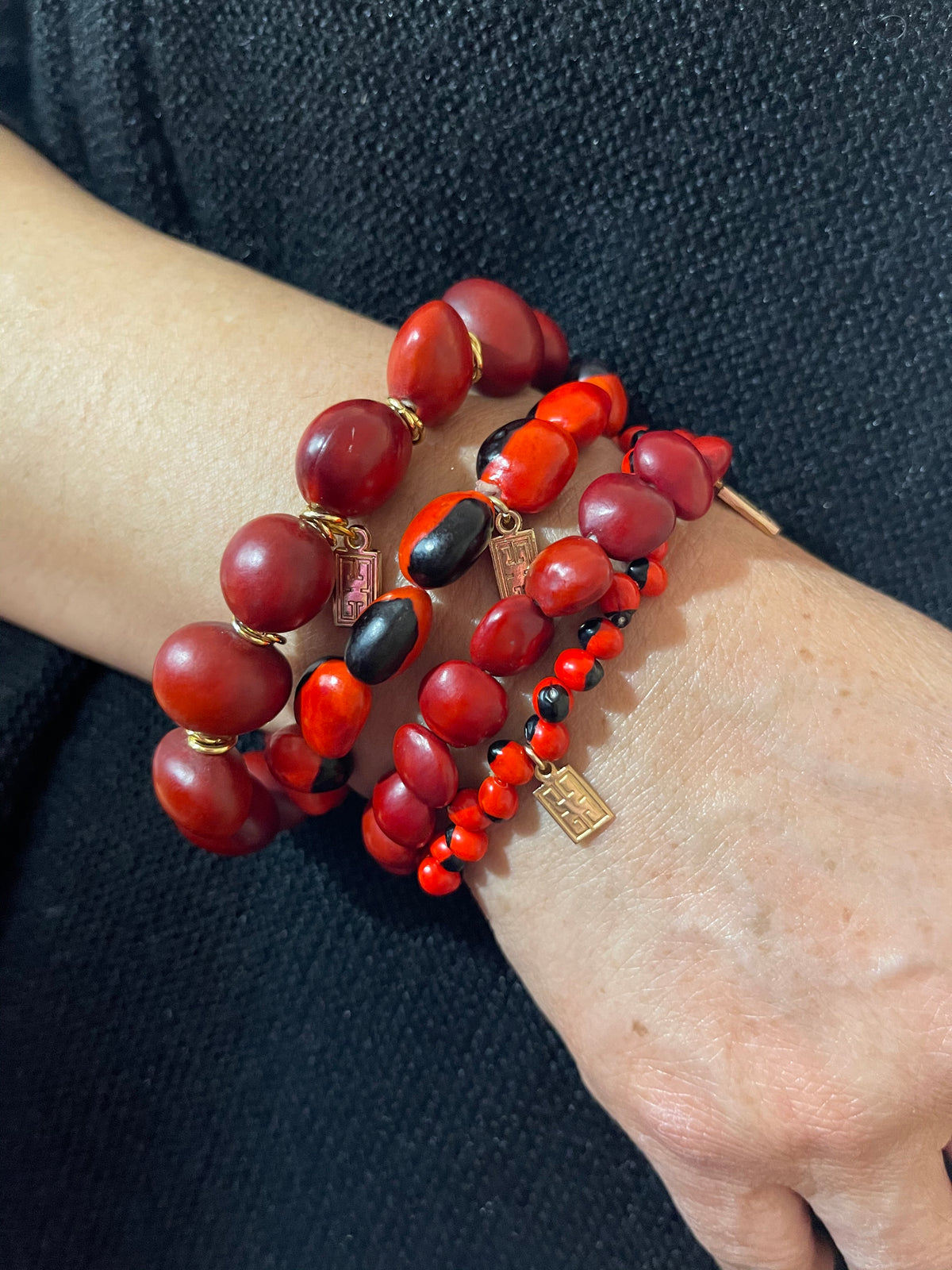 Huayruro Good Luck Bracelet | Handmade Stretchy Peruvian Bead Bracelet