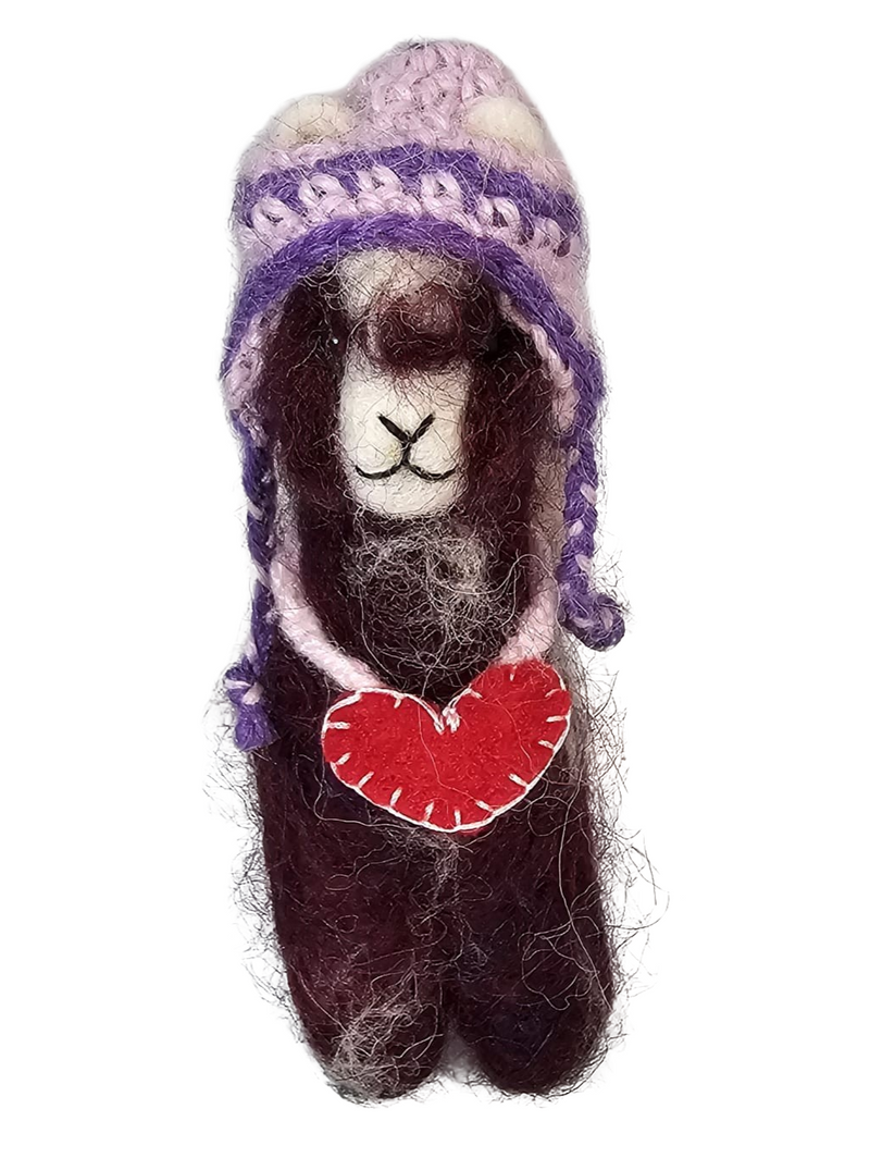 Soft 100% Baby Alpaca Fur "KUYCHI CHUYO LOVE LLAMA " • Handmade • Hypoallergenic & Pillow Soft