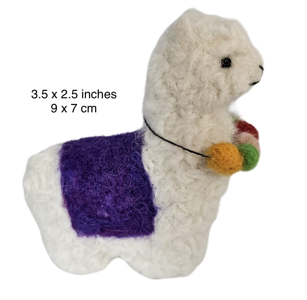 Soft 100% Baby Alpaca Fur "KUYCHI RAINBOW LLAMA " • Handmade • Hypoallergenic & Pillow Soft