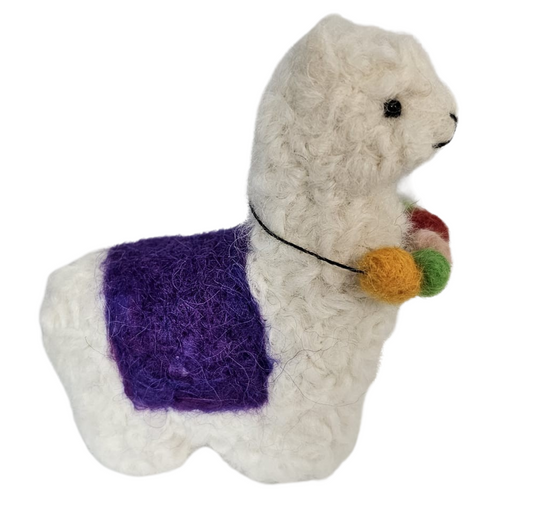 Soft 100% Baby Alpaca Fur "KUYCHI RAINBOW LLAMA " • Handmade • Hypoallergenic & Pillow Soft