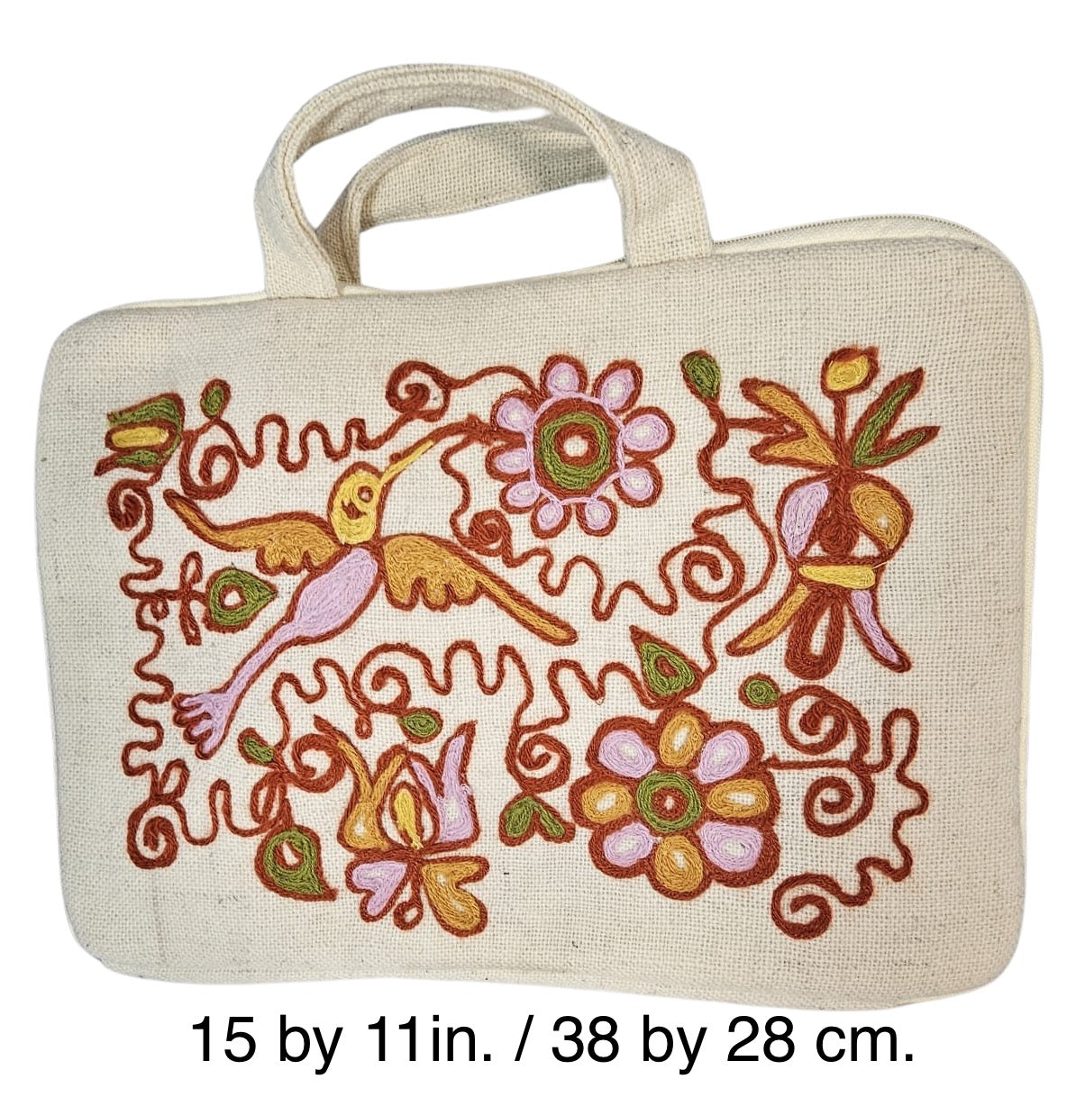 Soft 100% Baby Alpaca 3D - Hand Embroidered 14" Laptop Cover Case • Hypoallergenic & Pillow Soft