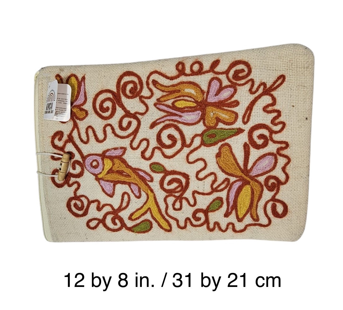 Soft 100% Baby Alpaca 3D - Hand Embroidered 14" Tablet Cover Case • Hypoallergenic & Pillow Soft