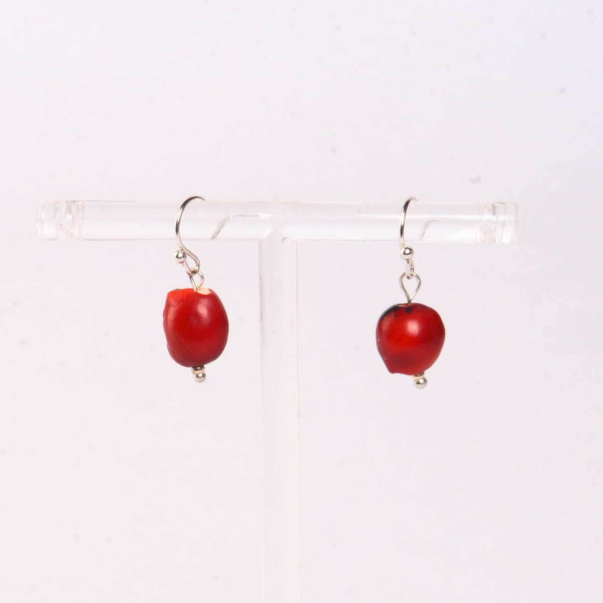 Huayruro Seed Dangle Earrings – Sterling Silver or 18K Gold Filled