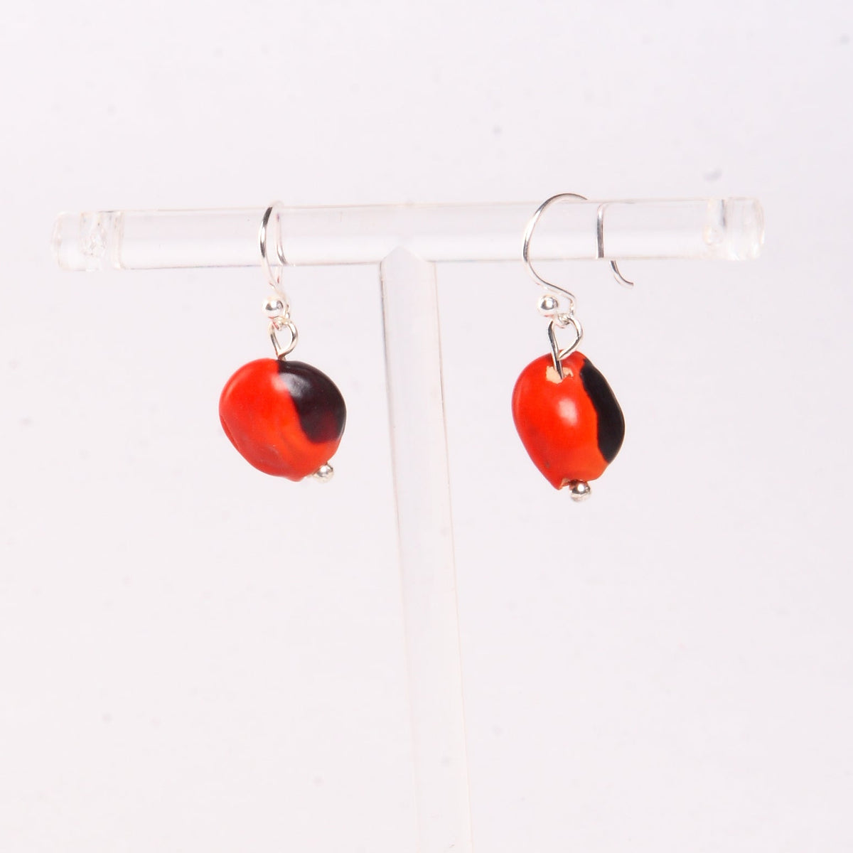 Huayruro Seed Dangle Earrings – Sterling Silver or 18K Gold Filled