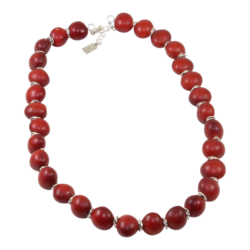 Classic Ecofriendly Red & Black Good Luck Necklace 16"-24" (Style 2)