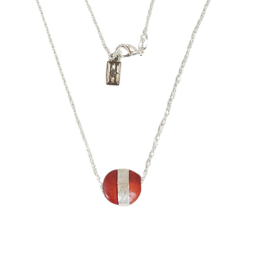 Sterling silver Love Peru necklace with Huayruro seed handmade Peruvian good luck jewelry by Evelyn Brooks