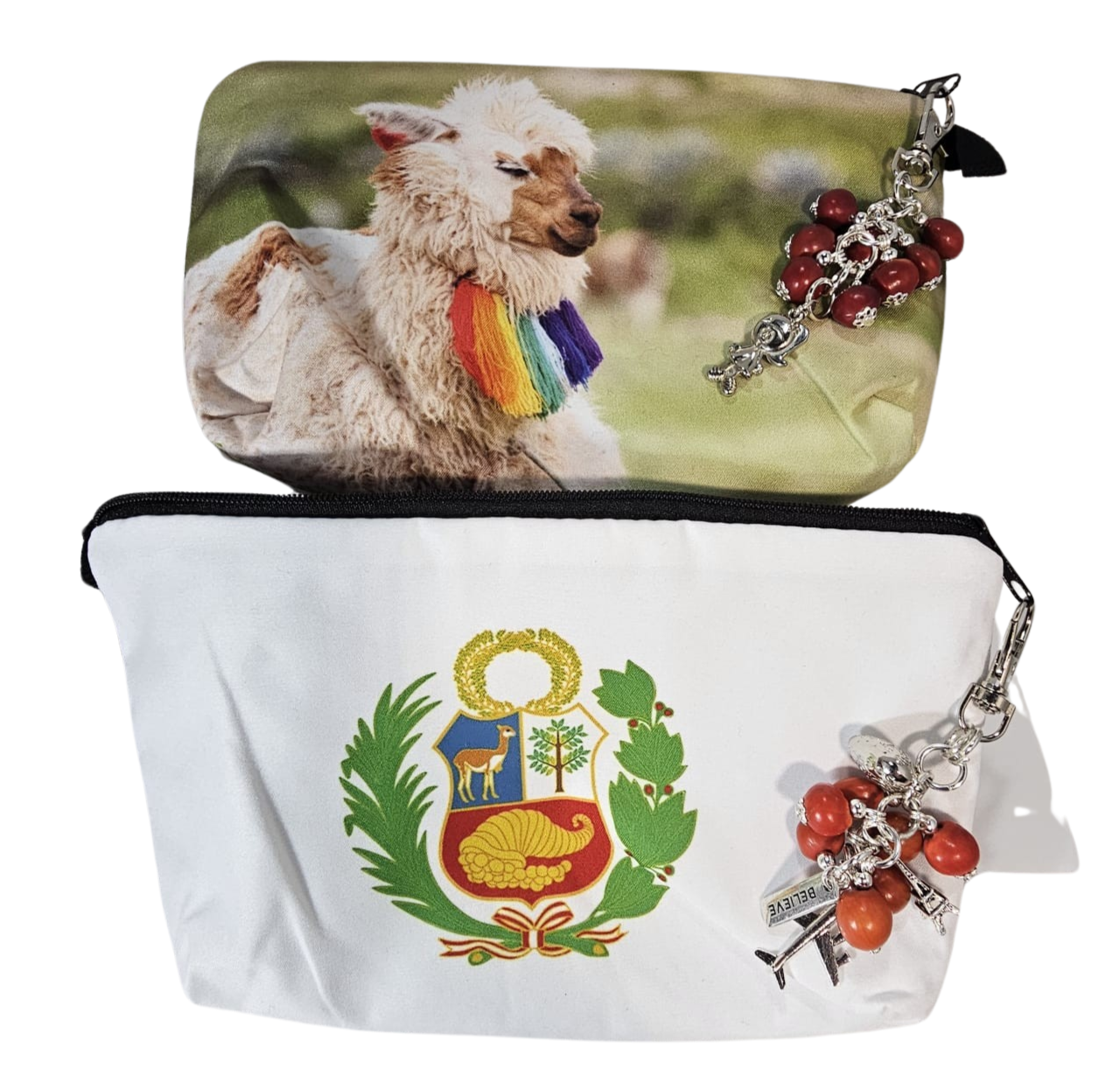 Handmade Cotton Travel Pouch "Coat of Arms of Peru" Escudo del Perú
