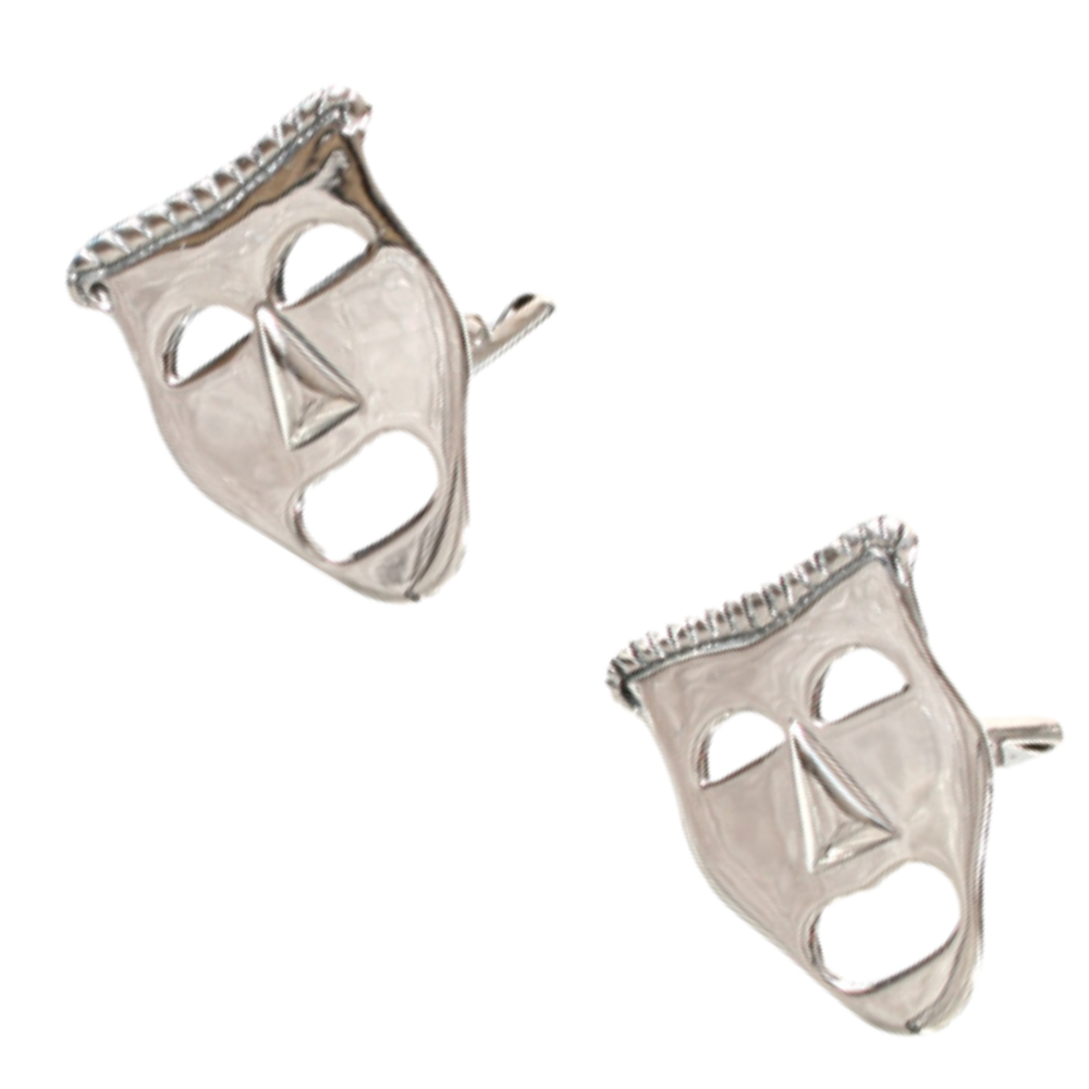 Handcrafted Sterling Silver Cufflinks – Inspired by the Comedy & Tragedy Drama Masks