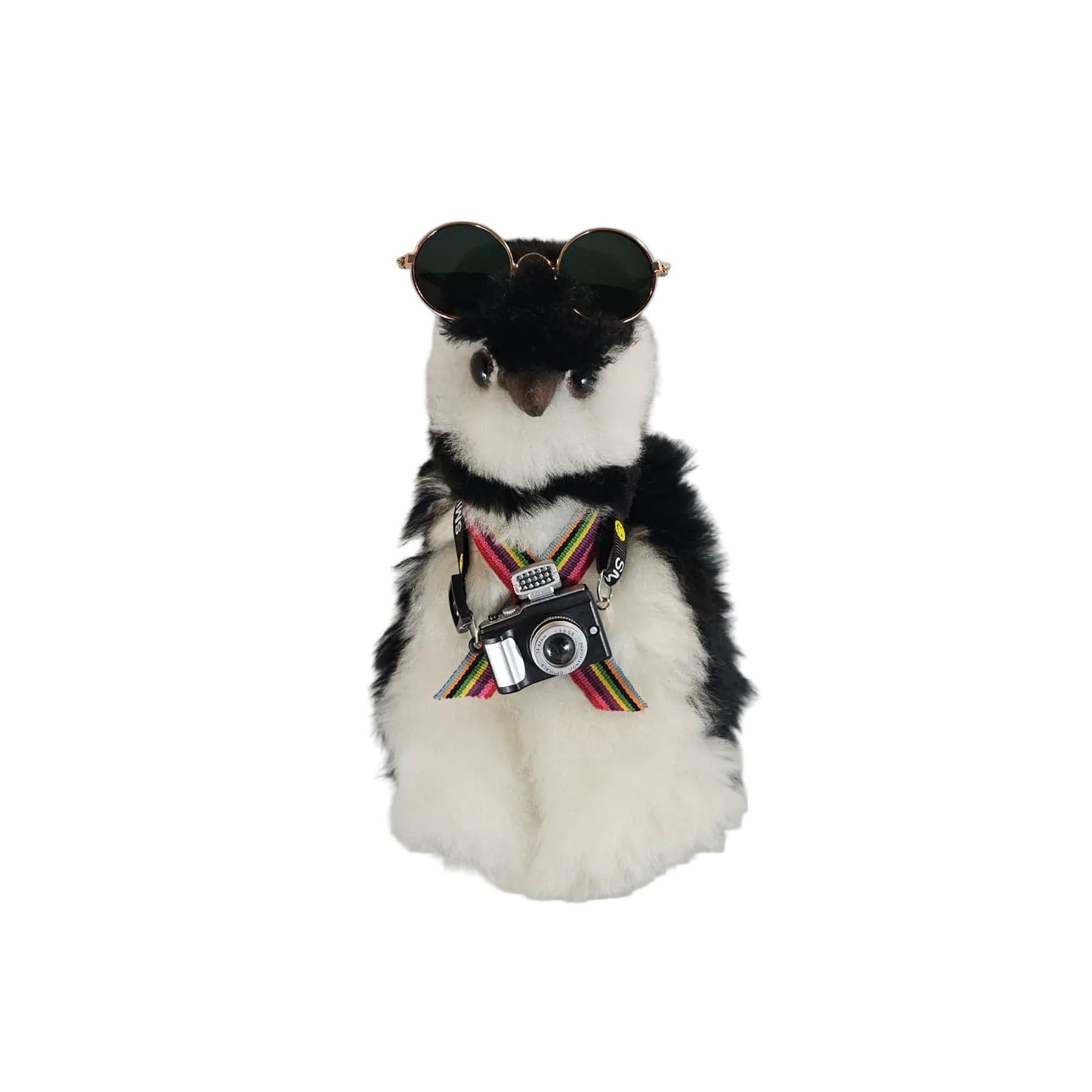 Pingüino 100 % baby alpaca que no daña la piel • Hecho a mano • Hipoalergénico y suave como almohada • (10 PULGADAS) 