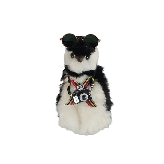 Pingüino 100 % baby alpaca que no daña la piel • Hecho a mano • Hipoalergénico y suave como almohada • (10 PULGADAS) 