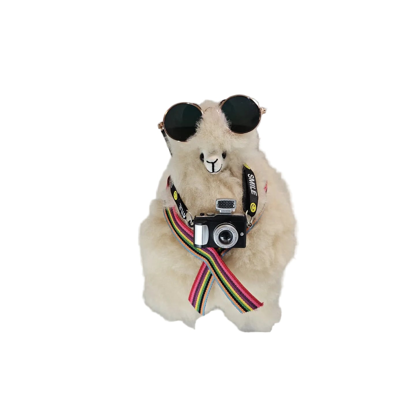 🦙 Traveling Llama – The Ultimate Peruvian Adventure Gift - 100% Baby Alpaca Fur - Handmade • Hypoallergenic & Pillow Soft (10")