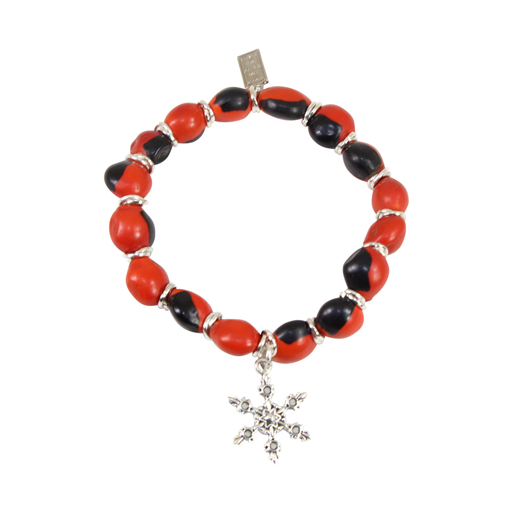 Snowflake Christmas Charm Adjustable Bangle Bracelet