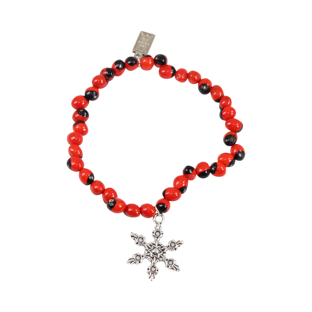 Snowflake Christmas Charm Adjustable Bangle Bracelet