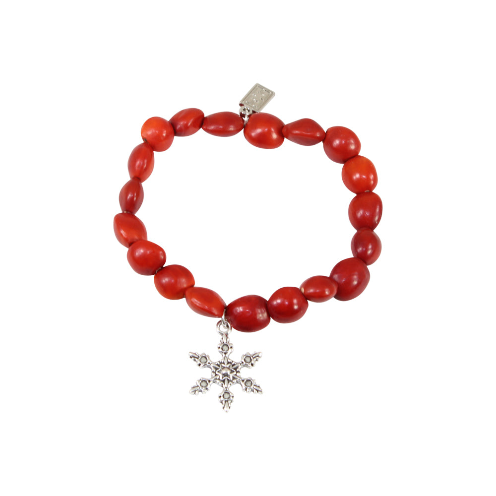 Snowflake Christmas Charm Adjustable Bangle Bracelet