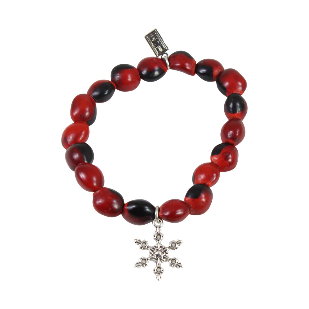Snowflake Christmas Charm Adjustable Bangle Bracelet