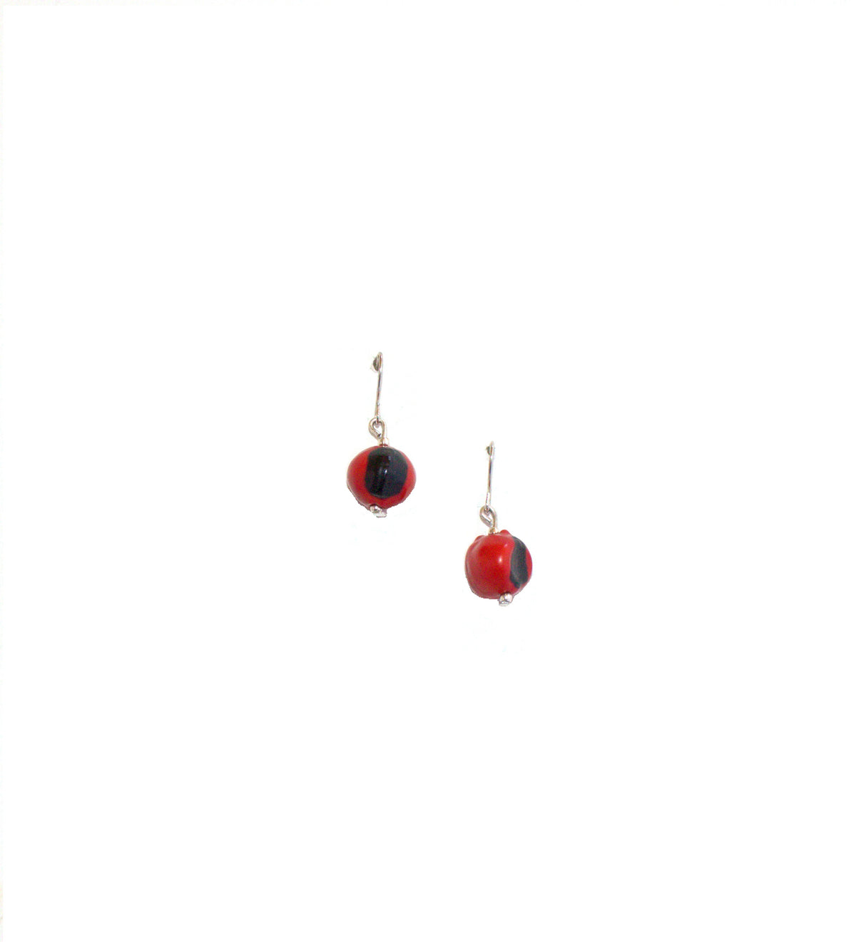 Huayruro Seed Dangle Earrings – Sterling Silver or 18K Gold Filled
