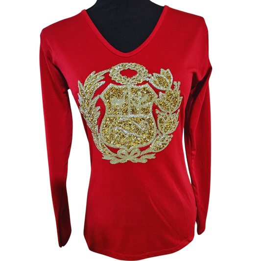 Handmade Traditional “Coat of Arms” / "Escudo" Cotton T-Shirt – Long Sleeve
