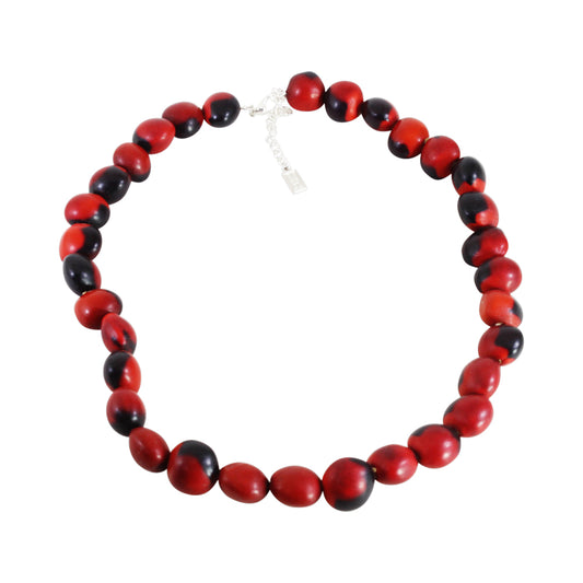 Collar clásico ecológico de buena suerte en rojo y negro, 40,6 a 61 cm