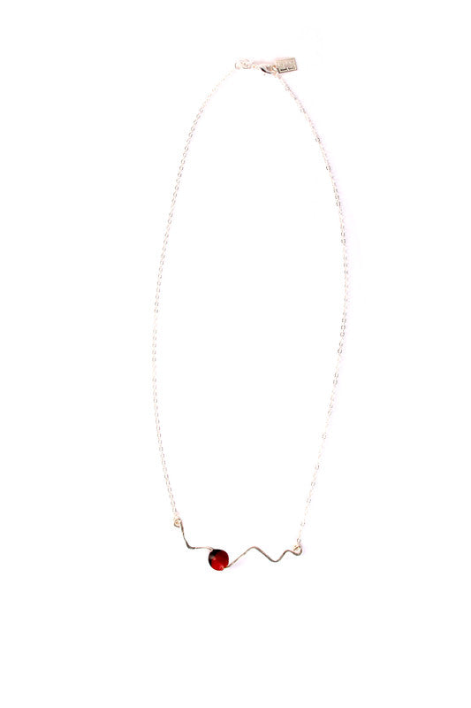 Sterling Silver / Gold Filled Heartbeat Necklace with Gold Huayruro Seed – Handmade Peruvian Good Luck Jewelry (Style 1)