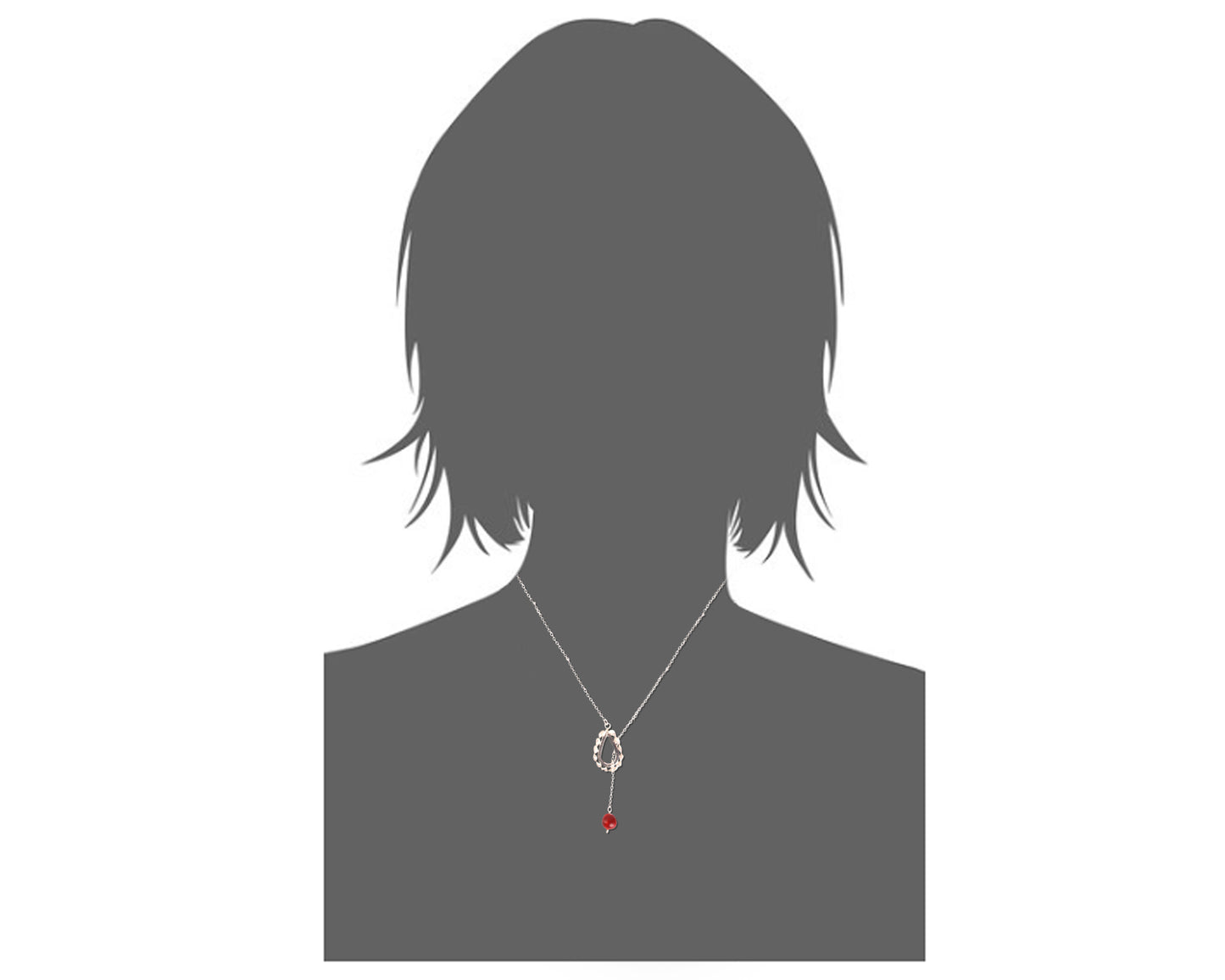 Collar Lariat de buena suerte de plata de ley con forma de lágrima infinita de Nazca
