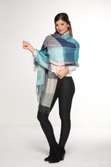 Luxury Pure Peruvian Baby Alpaca Wool & Silk Reversible Shawl for Women Multipattern Jacquard Design - Peru Gift Shop