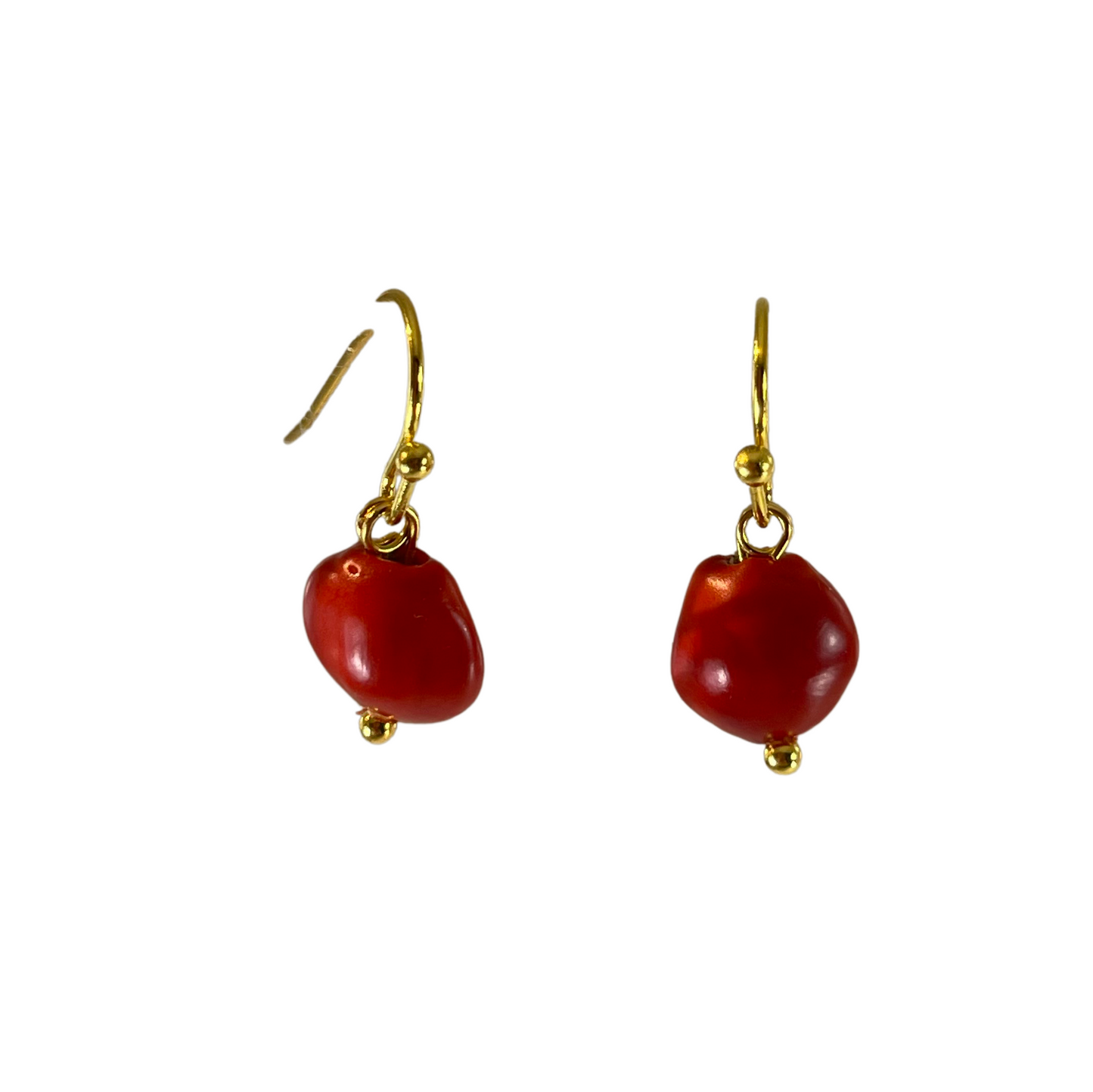 Silver/Gold Dangle Classic Red & Black Good Luck Earrings