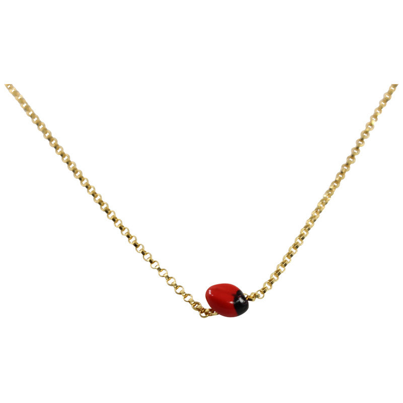 Huayruro seed sterling silver gold filled necklace handmade Peruvian good luck jewelry 16-18 inches by Evelyn Brooks