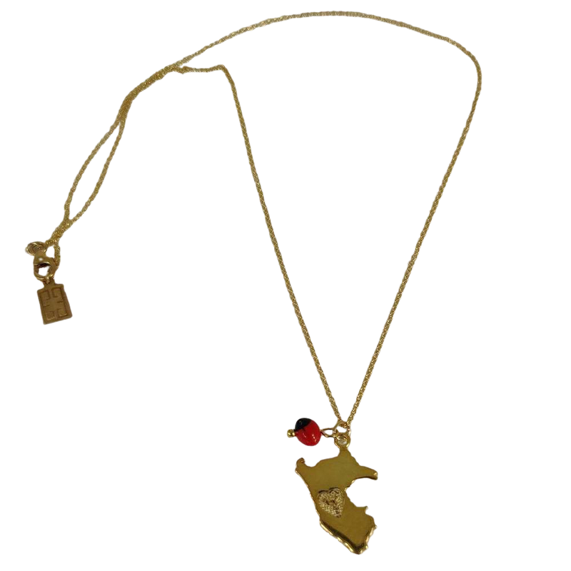 Colgante/Collar ajustable de filigrana de Perú en oro/plata de ley de 40,6 a 45,7 cm 