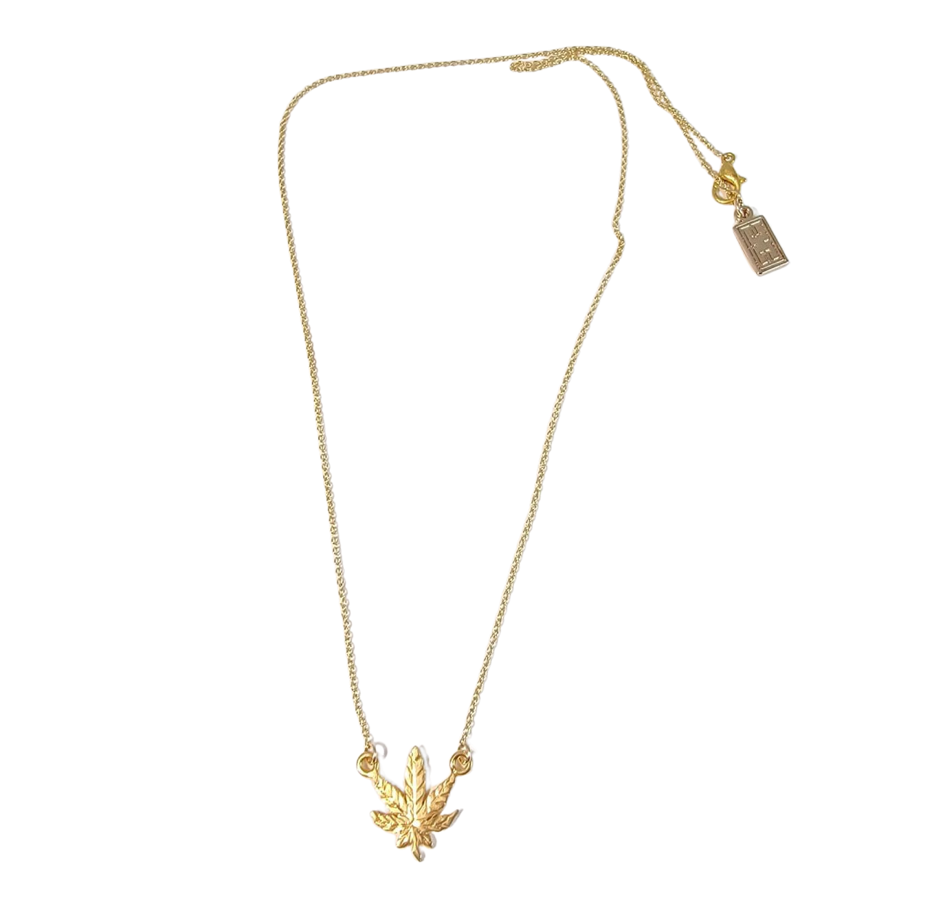 Adjustable Sterling Silver or 18Kt Gold Filled Weed Leaf Necklace - 16"-18"