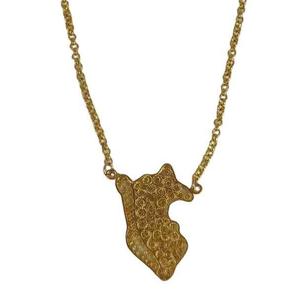 Colgante/Collar ajustable de filigrana de Perú en oro/plata de ley de 40,6 a 45,7 cm 