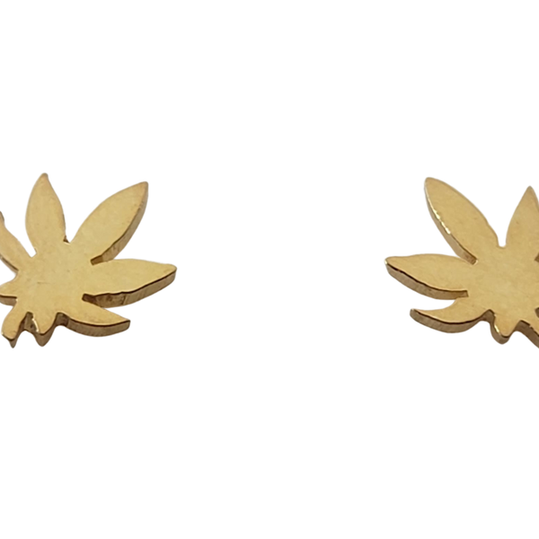 Gold on sale weed earrings