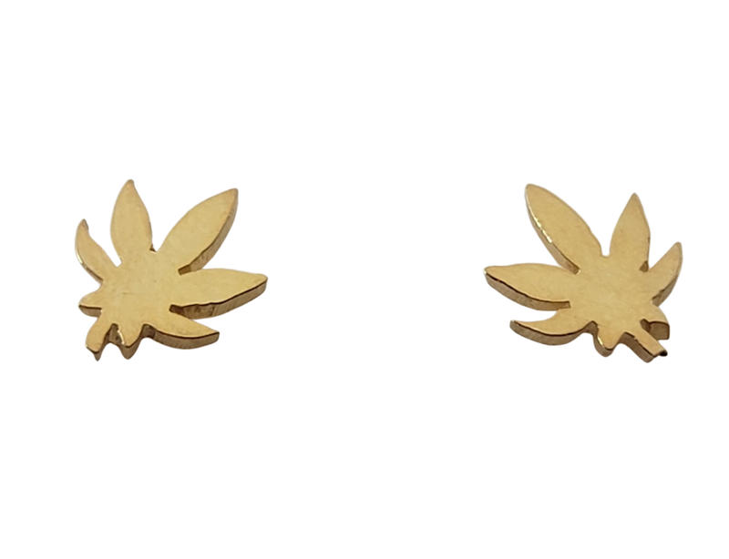 Sterling Silver or 18kt Gold Filled Weed Leaf Earrings