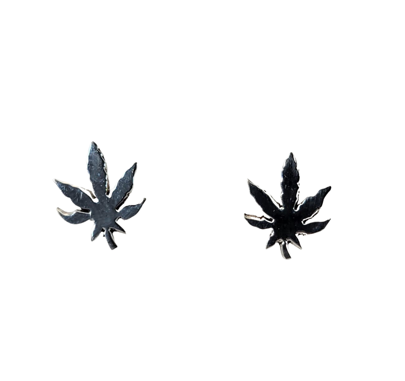 Sterling Silver or 18kt Gold Filled Weed Leaf Earrings