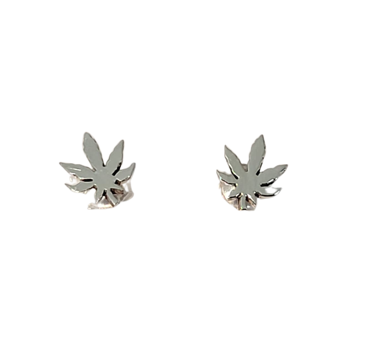 Adjustable Sterling Silver or 18Kt Gold Filled Weed Leaf Pendant Necklace 16"-18" with Earrings