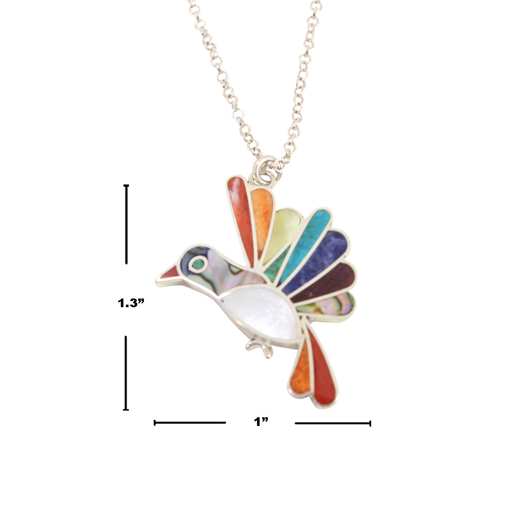 Colgante/collar significativo ajustable de plata de ley "Hopeful Hummingbird" de 40,6 a 45,7 cm. 