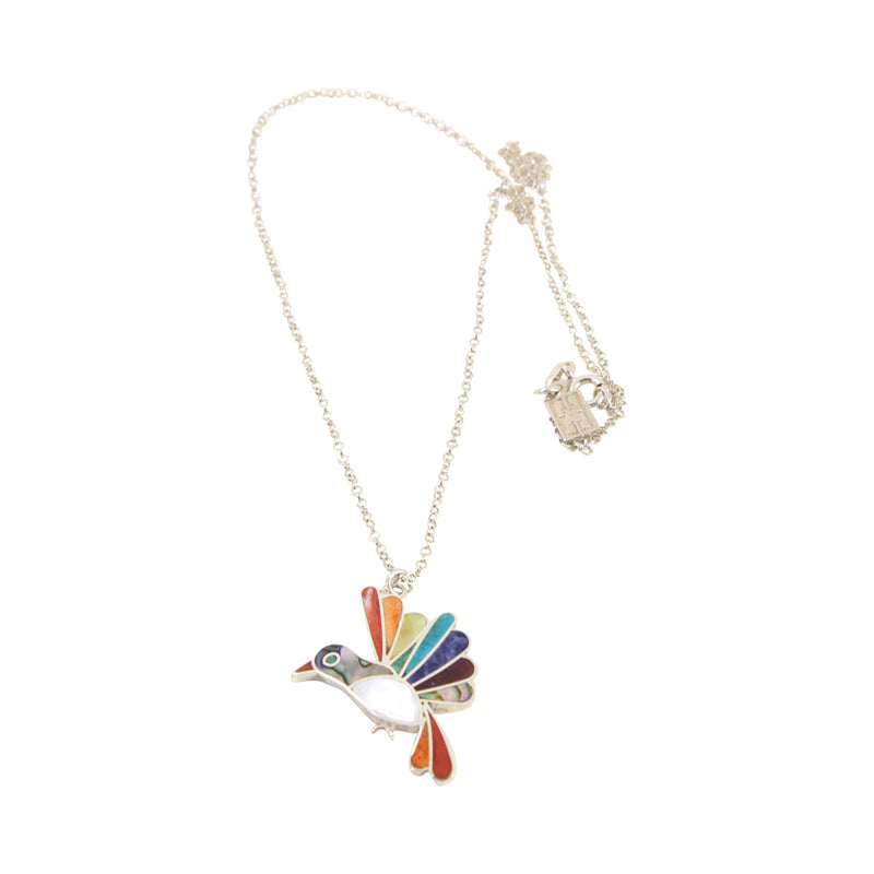 Colgante/collar significativo ajustable de plata de ley "Hopeful Hummingbird" de 40,6 a 45,7 cm. 