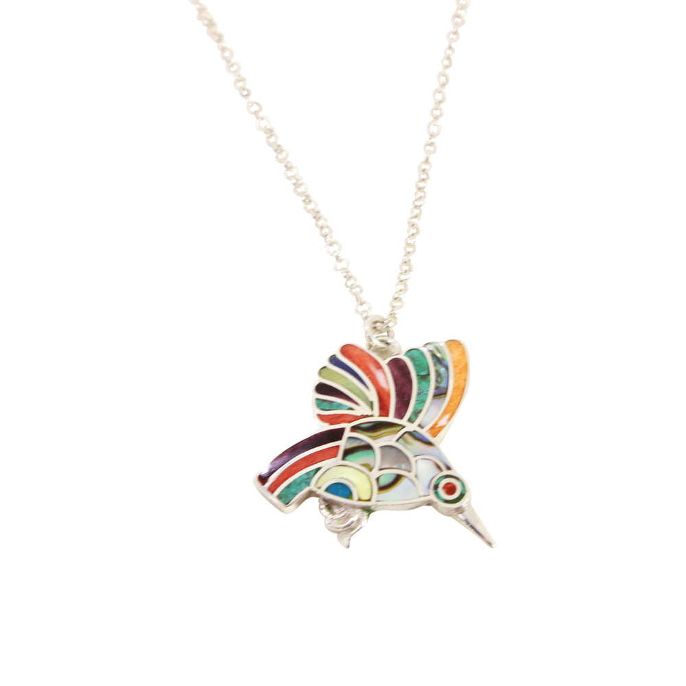 Colgante/collar significativo ajustable de plata de ley "Hopeful Hummingbird" de 40,6 a 45,7 cm. 