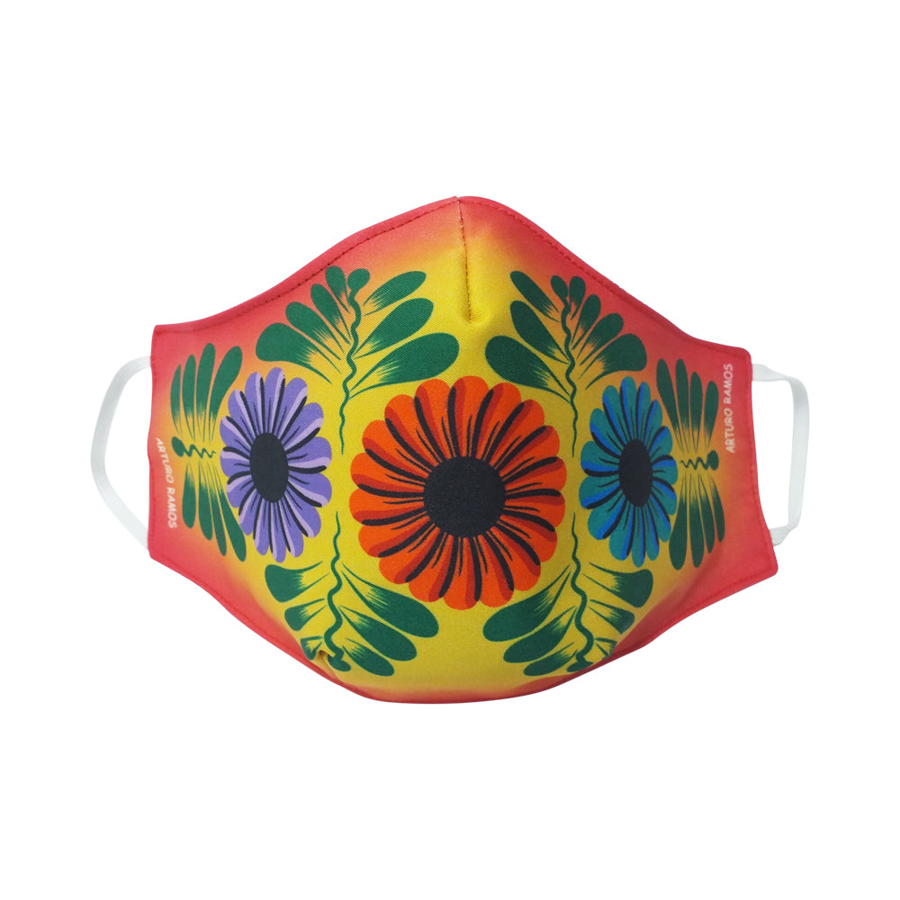 Traditional Andean Colorful Flower Washable Face Mask