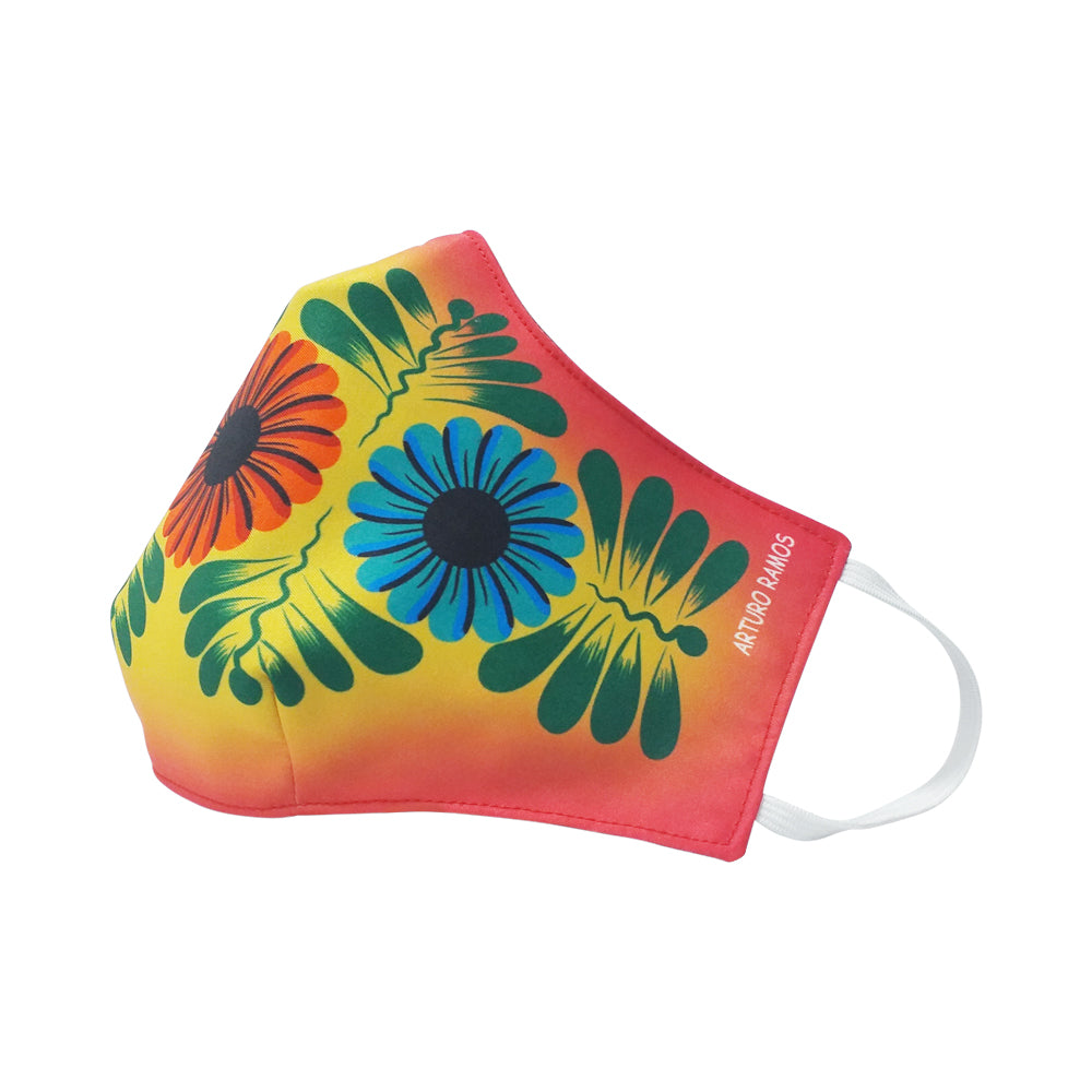 Traditional Andean Colorful Flower Washable Face Mask